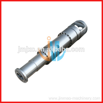 Conical twin extruder screw and barrel